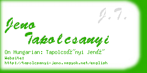 jeno tapolcsanyi business card